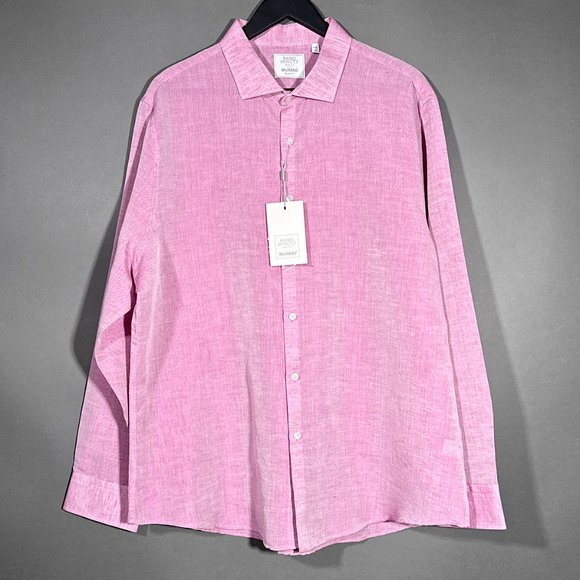 NWT Baird McNutt Murano Slim Fit Linen Blend Long Sleeve Shirt‎ Size XXL - Picture 1 of 13